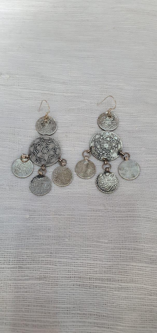 Boucles D'Oreilles Argent Antique
